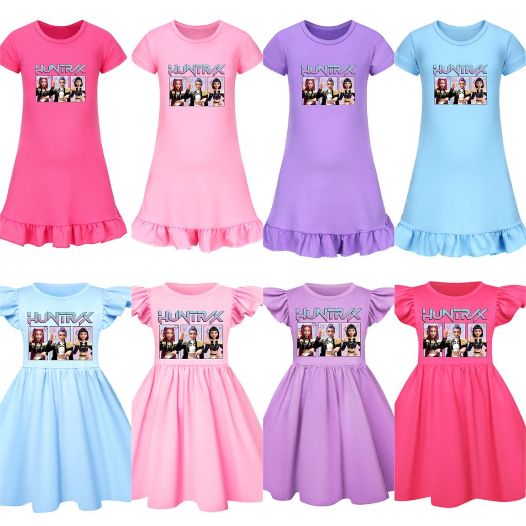 5233 Kids Girls Mira Zoey Rumi Printed Ruffle Short Sleeves Casual Dress