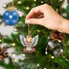 Ornements Anges en Bois Plat Pendentifs Suspendus de Noël pour Décoration d'Arbre, Décorations Cadeaux Rustiques avec Cordon Fête de Fête Fenêtre Porte