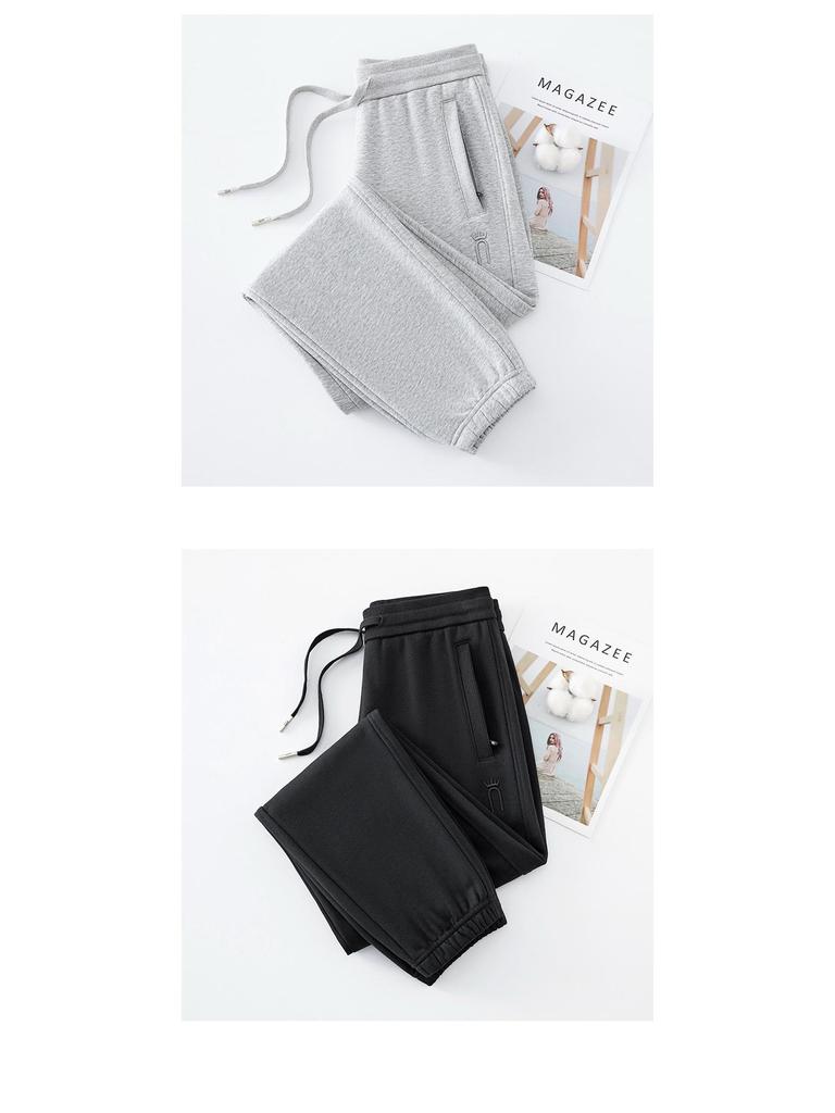 GAGN Korean Style Petite Cotton Harem Sweatpants for Women - Spring/Autumn Casual Embroidery.