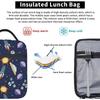 Stars Planet Spaceship Rocket Lunch Bag for Men Boys Insulated Lunch Box Reusable Waterproof Portable Thermal Bento Tote Bag