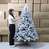 Sztuczna Choinka Śnieżna z Flokiem, Śnieżna Choinka Xmas z PVC z Metalowym Stojakiem, Dekoracja Świąteczna Wewnętrzna, Wiele Rozmiarów 60cm–300cm