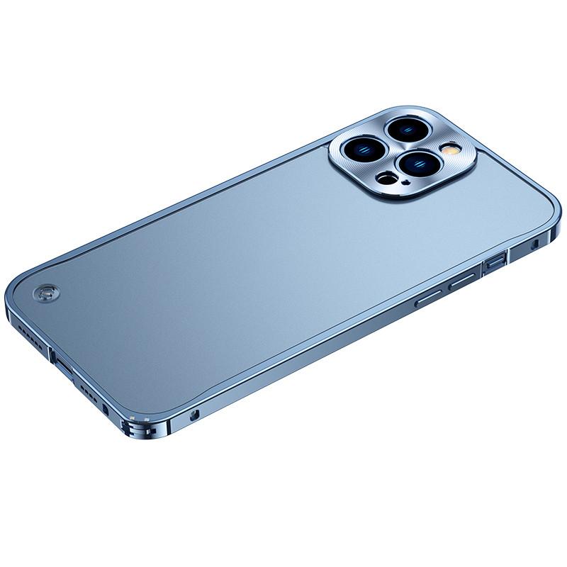 Metal Frame Phone Case for iPhone 14, 15, and Pro Max Full Coverage Protection Opp Bag&For iPhone 8 plus