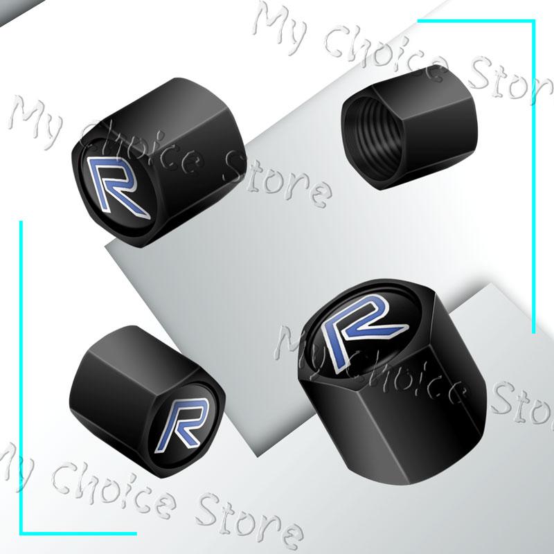 4Pcs R Design Logo Emblem Metal Car Tire Valve Caps Wheel Stem Air Dust Covers For Volvo V40 V60 XC40 XC60 XC90 C30 Accessories
