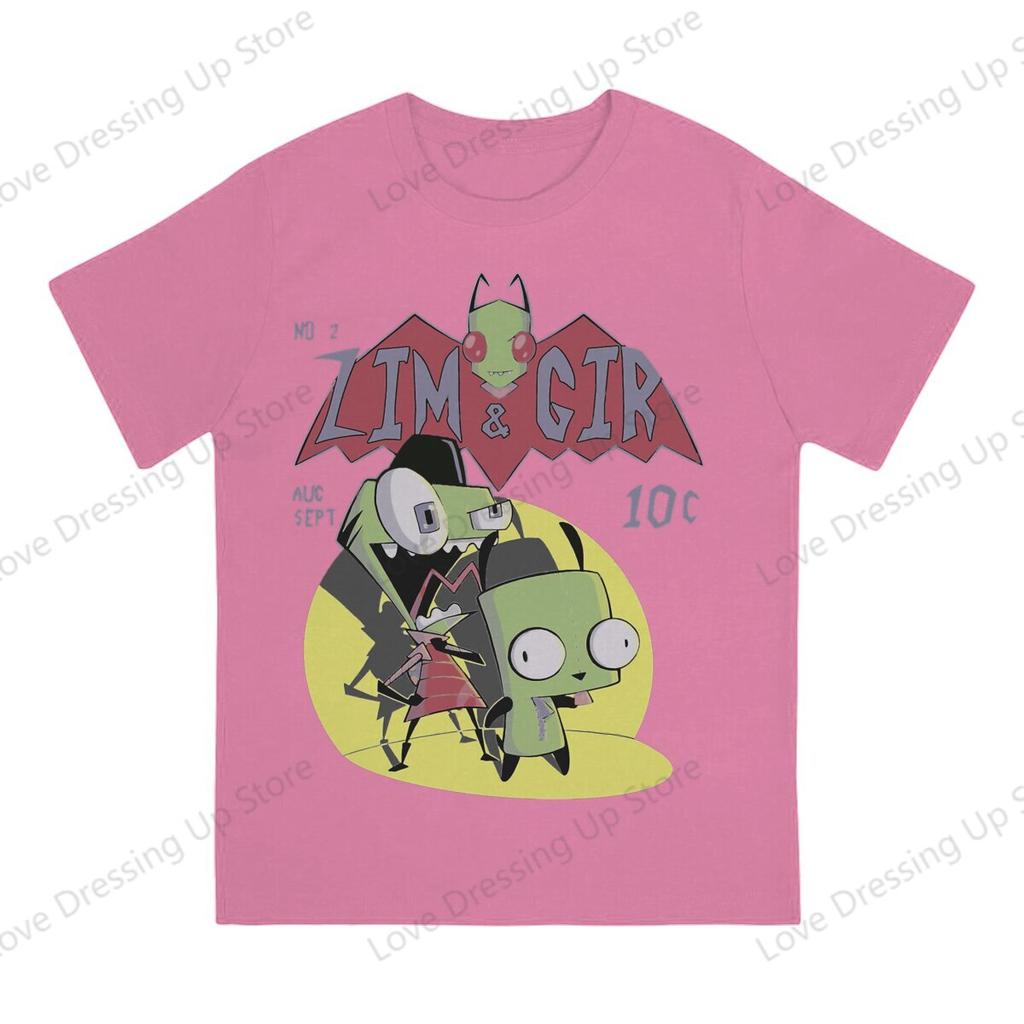 Invader Zim 100pure Cotton Summer Unisex Tshirt Zim  Gir Best Friend Short Sleeve Tshirts Harajuku Tee Funny Tops