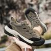 Fashion Lace-up Casual Platform Hiking Shoes Non-slip Outdoor Men's Shoes Solid Color Low-top Sports Hiking Shoes