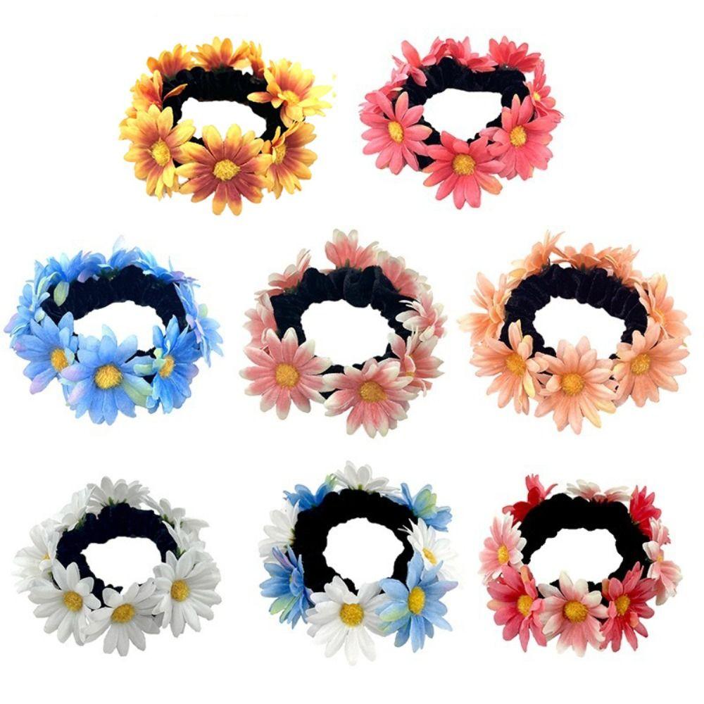 Simulace Látková Květinová Čelenka Elastické Gumičky do Vlasů Sponky Módní Čelenky Ženy Dívky