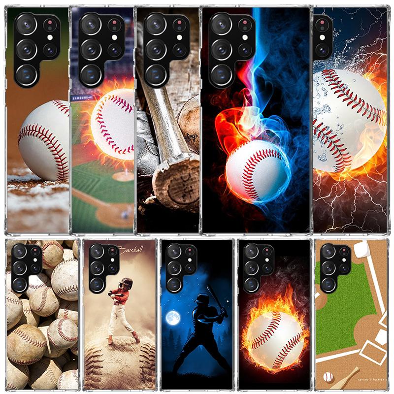 Baseball Sport Phone Case For Samsung Galaxy S24 S25 Edge S26 Ultra S22 S23 Plus S21 + S20 FE Soft TPU Back Cover Galaxy S25 S22