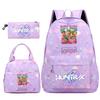 3Pcs/set Cute Kpop Printed Backpack Handbag Pencil Case for Teenger Student Girl Boy Schoolbag Kid Bookbag Large Capacity Travel Bag Gift Mochila