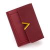 European & American Retro Women's V-Shaped Trifold Wallet with Card Holder, ID Window, Coin Purse, and Money Clip.