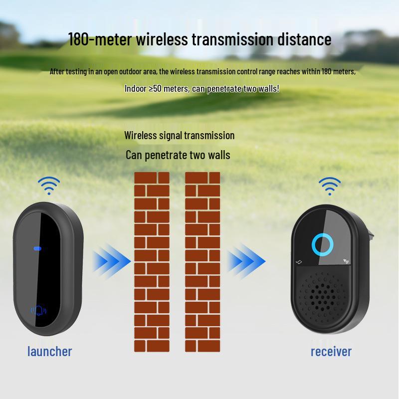 Новий бездротовий дверний дзвінок з живленням від енергії руху, висока гучність 433 МГц для складу або вулиці біля вілли