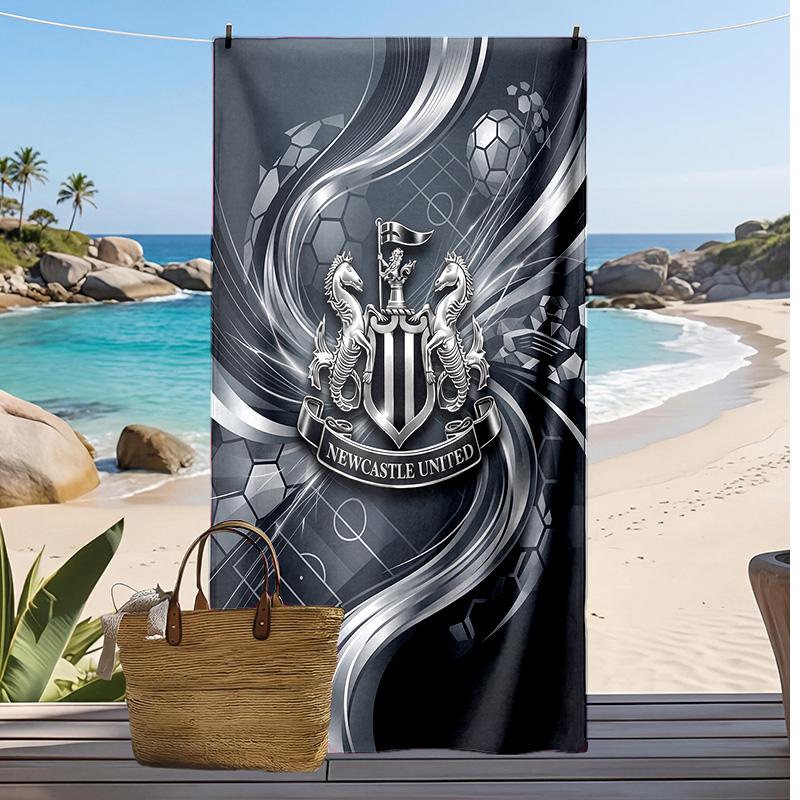 Newcastle United Football Print Beach Towel, Large Soft Quick Dry Towel for Beach Camping Swimming