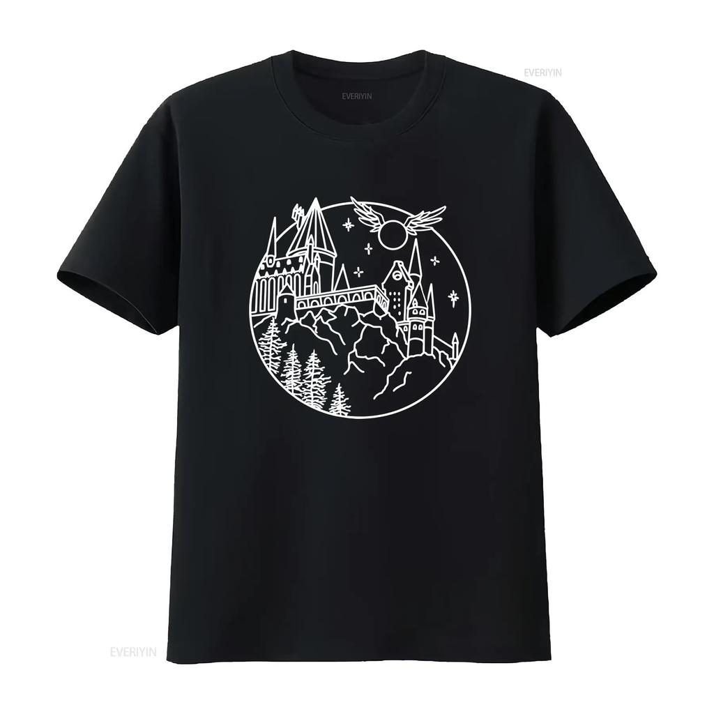 Castle T Shirt Vacation Wizard Magic Kingdom Mountain Family Nerd vintage Washed Soft fashion Comfortable Unisex homme graphic