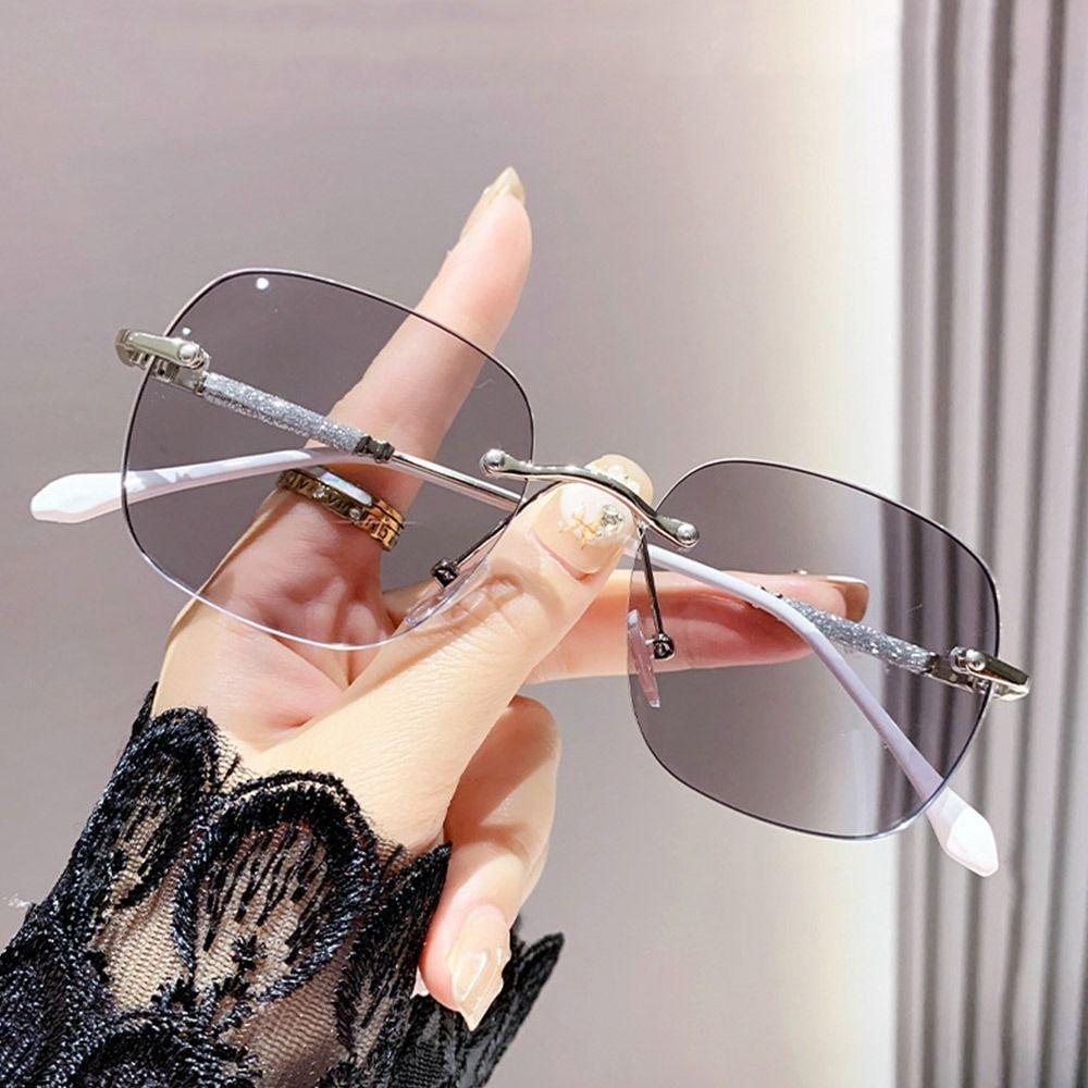 Photochrome Anti-Blaulicht-Lesebrille UV-Schutz Farbwechsel Randlos Hyperopie Brille