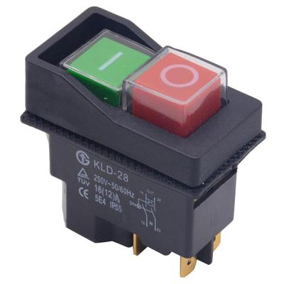 KLD-28 KLD-28A Comutator electromagnetic cu buton, impermeabil, Comutator de siguranță cu buton pentru feliator, mașină de găurit, ferăstrău