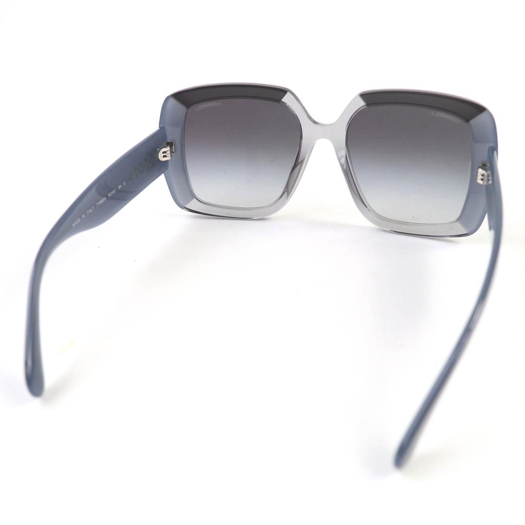 Ausgezeichnete CHANEL Sonnenbrille COCO Mark Eyewear Grau Schwarz Transparent Grau Damen 71685A Gebraucht