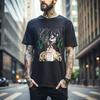 100% Cotton TOPS UNISEX TEES MENS WOMENS Eren Yeager T-Shirt Shingeki No Kyojin Attack On Titan Black Shirt Tee Gift 166