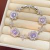 Luxury Banquet Court Style Zircon Flower Necklace Bracelet Earrings Retro Jewelry Set Light Luxury Jewelry Women