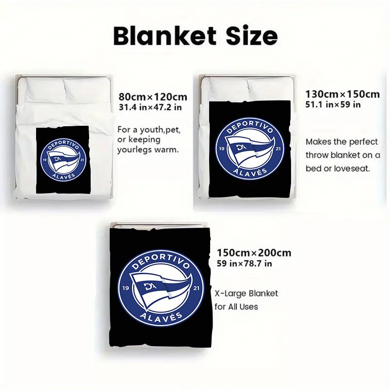 deportivo alaves Pattern Flannel Blanket High quality All Seasons Warmth and Comfort Perfect for Christmas Gifts.