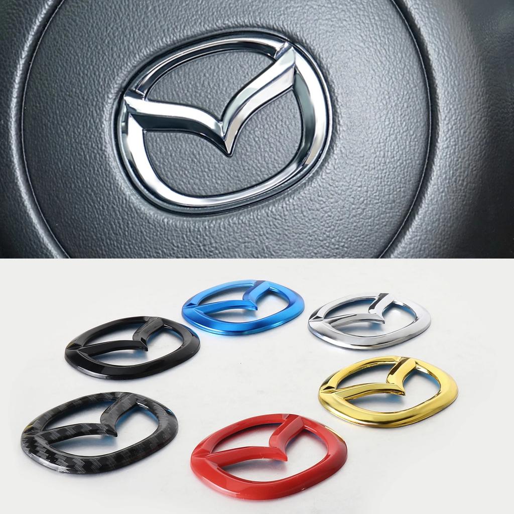 1pcs ABS Car Steering Wheel Center Sticker for Mazda Atenza CX-4 CX-5 Axela Car Interior Stickers Decoration Accessories J7