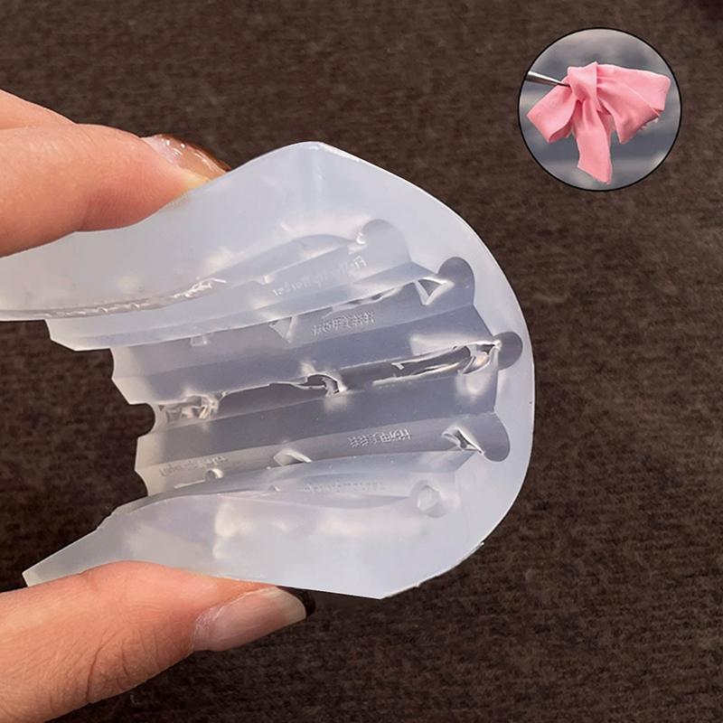 

1Pcs Silicone Bow Ribbon 3D Nail Art Mold Nail Decorations Nail Stamp High Transparent Nail Charm Diy Manicure Mold one size