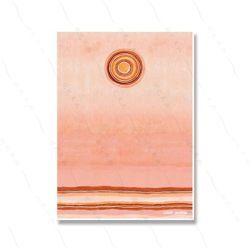 Sun Drenched Bangalow Palm Minimalist Elegant Art Canvas Painting Dusk Pastel Countryside Plains Poster Print Room Home Decor