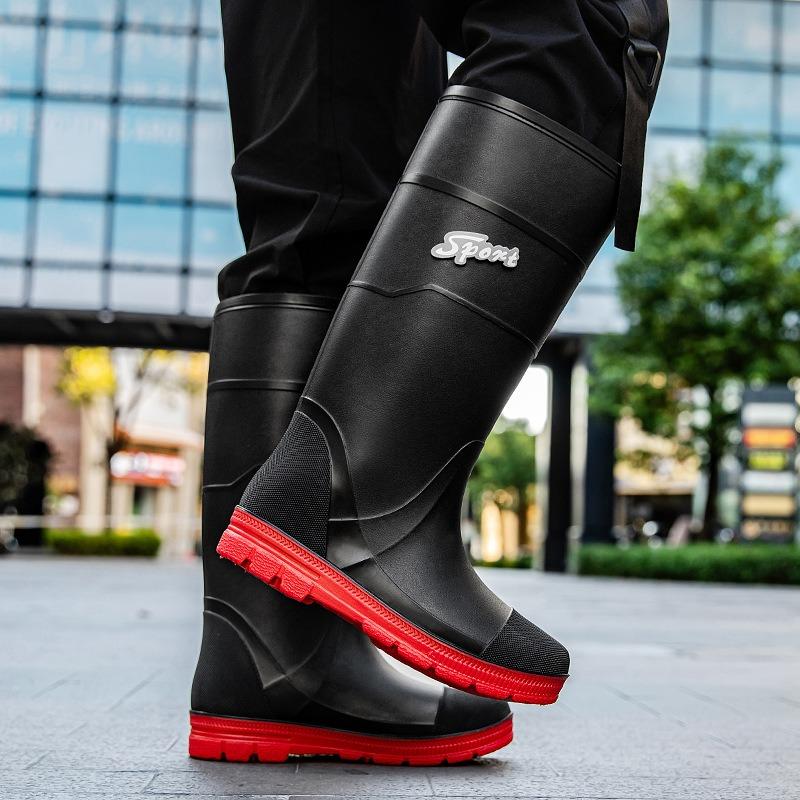 Summer men's high rain boots rubber shoes men's fishing rain boots car wash kitchen cleaning waterproof shoes work shoes men