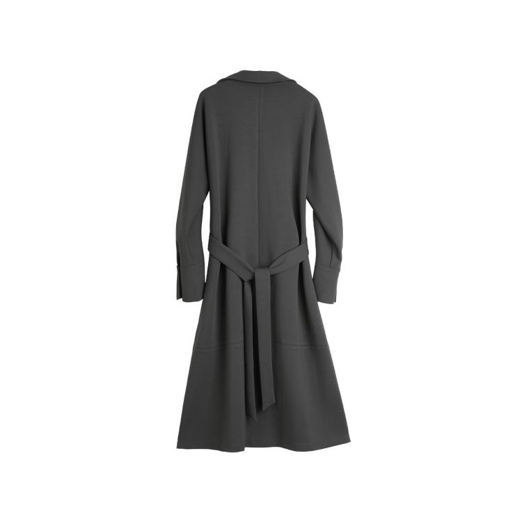 ELLE French Minimalist Elegant Two-Piece Dress With V-Neck Long Sleeves Women dress Dark-Gray EL49588