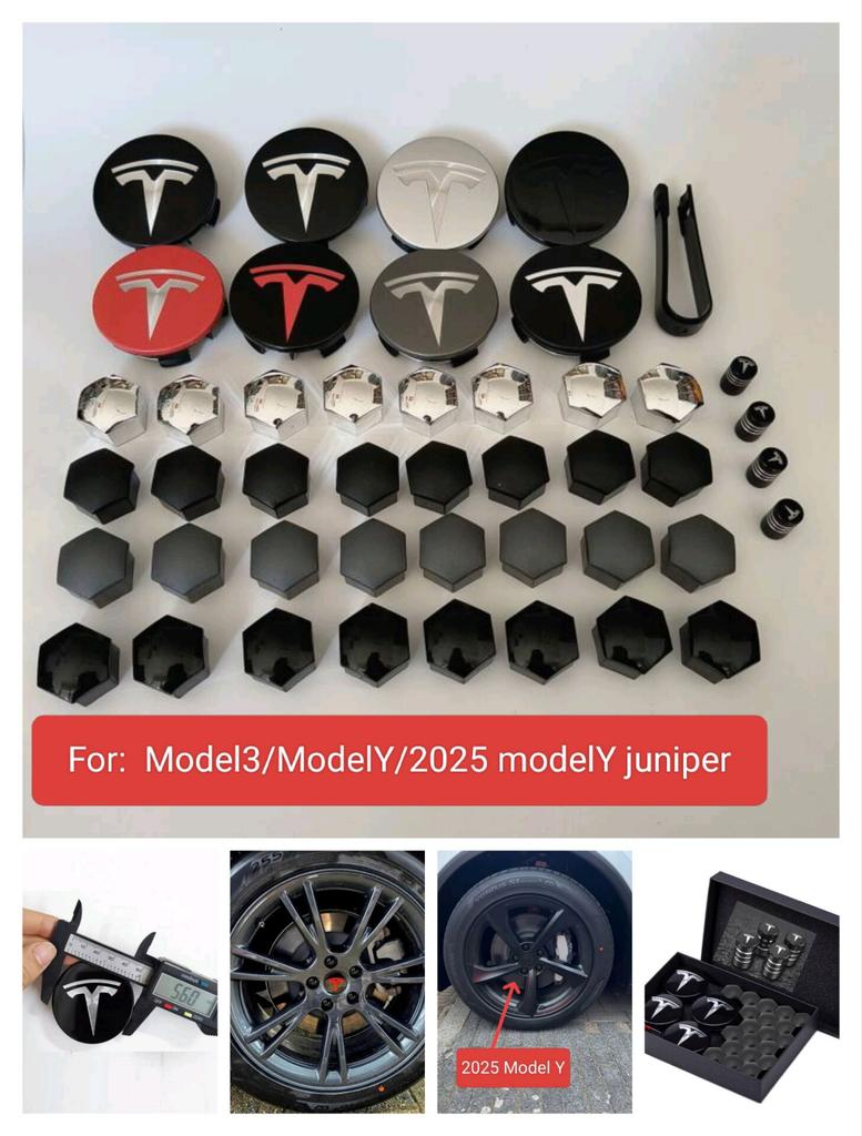 56MM 4PCS 25PCS 29PCS For Tesla Model3 /Y/2025 Model Y Juniper/2026 X Sport Emblem Wheel Center Hub Cap Car Rims Cover Hubcaps