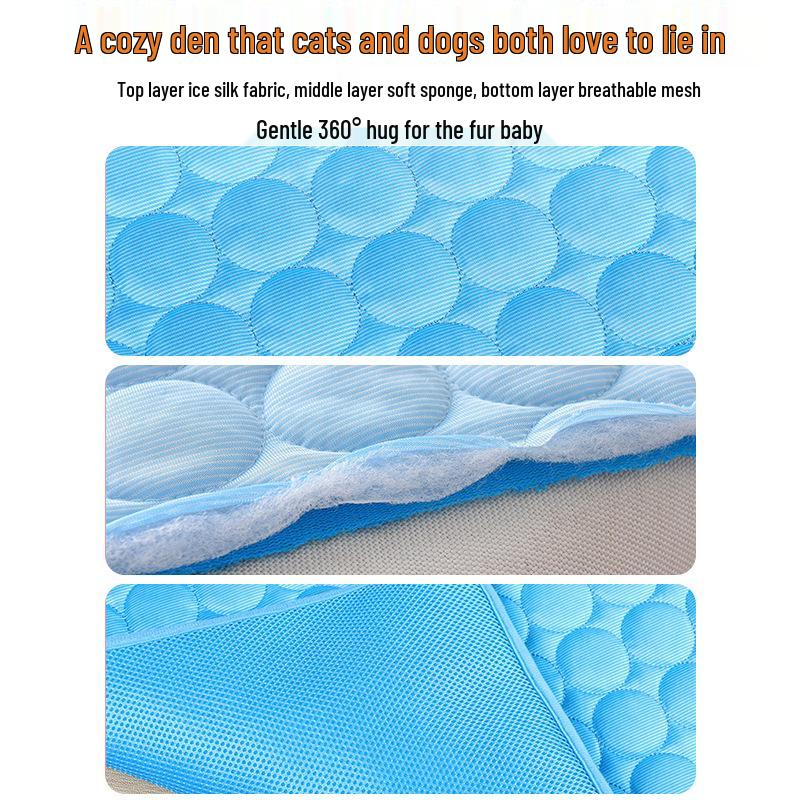 Ice Silk Cooling Mat: Breathable Summer Pet Mat for Dogs & Cats