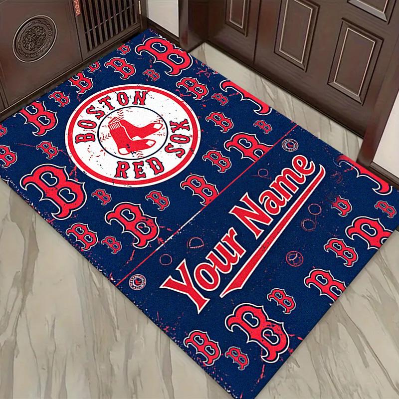 Naam Op Maat Boston Red Sox Logo Tapijt Vloerkleed voor Woonkamer Slaapkamer Huis Sofa Decoratie, Kinderen Spelen Antislip Vloermat