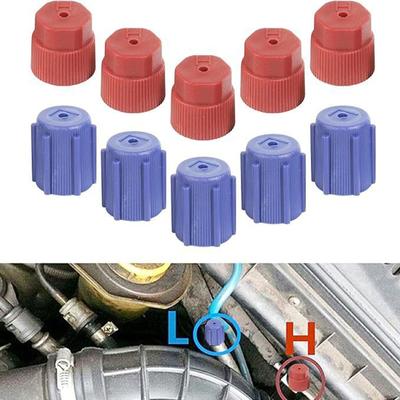 10 יחידות/סט R134a 13 מ"מ ו-16 מ"מ שירות מיזוג מערכת AC פקקי יציאות טעינה, מכסי מיזוג לרכב מתאימים לרוב רכבי מערכת AC R134A