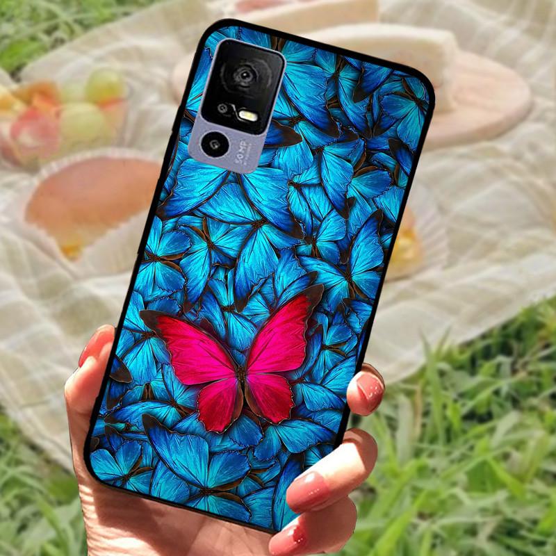 Weiche TPU-Handyhülle für TCL 40R 5G Stoßfeste Schwarze Schutzhülle Bumper für TCL 40 R 5G Schöne Modische Handy-Rückseite Fundas Coques