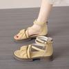 Woman Shoes Sexy Flat Rubber Sandals for Women Roman Style Open Toe On Sale Sales Korea 2025 Luxury Cheap Liquidation Summer Vip