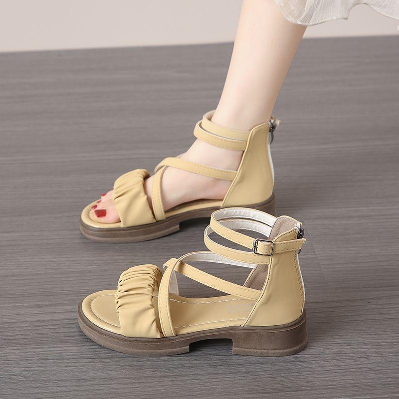 Woman Shoes Sexy Flat Rubber Sandals for Women Roman Style Open Toe On Sale Sales Korea 2025 Luxury Cheap Liquidation Summer Vip
