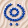 European and American Personality Exaggerated Design Round Bead Handmade Beaded Necklace Niche Retro Necklace Set Three-piece Set