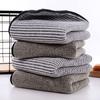1Pc 35x75cm Bamboo Charcoal Fiber Coral Fleece Hanging Stripes Dry Hair Bathroom Adult Hand Towel