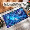 Covor de podea din catifea de cristal cu tematică de leopard, covor cald personalizat cu nume și text, decorațiune pentru casă