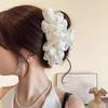 Elegant Large Bow and Flower Style Hair Claw Clip for Women - Chiffon and Fabric Design