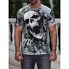 Camiseta Informal de Manga Corta con Cuello Redondo para Hombre, Estampado de Color 3D, Informal
