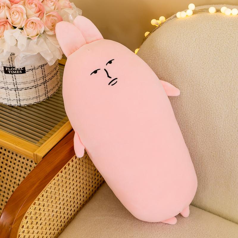 

Cute Pink Rabbit Plush Toy Pillow Dual Person Doll Funny Plushie Fabric Doll Girl Children s Gift Soft Short Plush Material 35cm