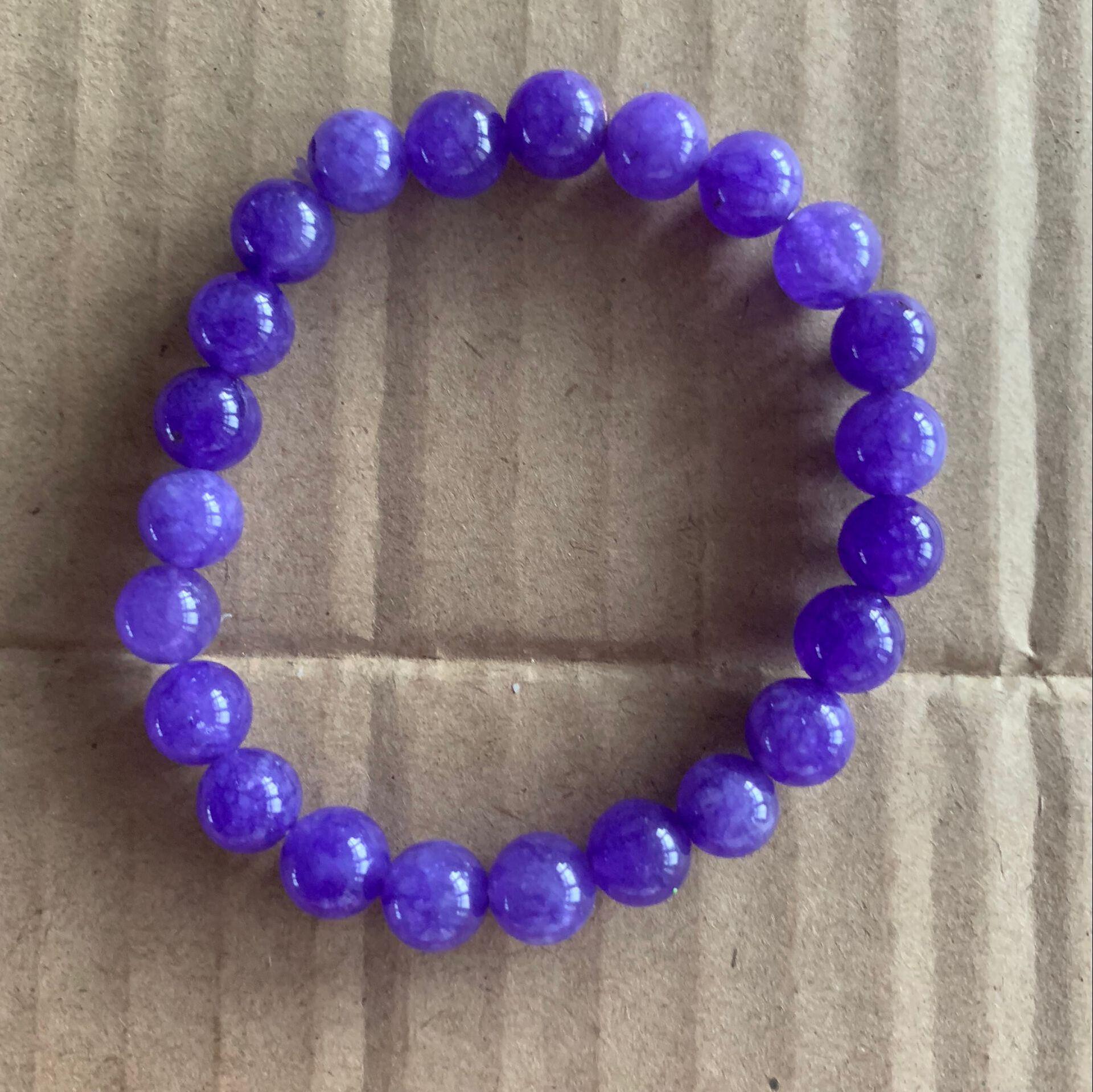 

Парный браслет из натурального жадеита 8 мм для мужчин и женщин - Дизайн с гладкими бусинами