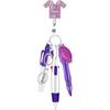 6-In-1 Multifunction Retractable Ball Pen Set Flashlight Foldable Scissors Ballpoint Pen Keychain Nurse Pens Permanent Marker