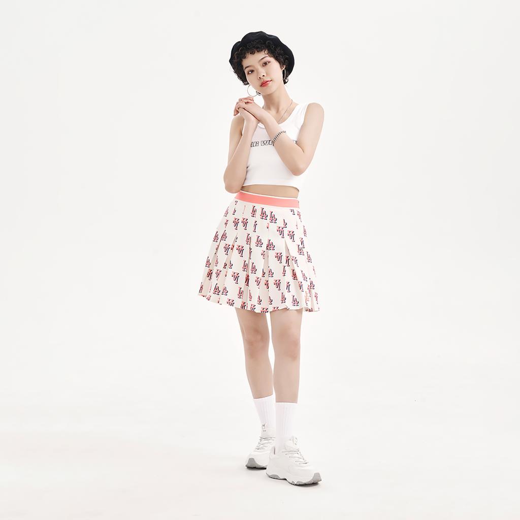 New MLB Los Angeles Dodgers Casual Short Skirts Women's Cream 3FSKM0133-07CRS