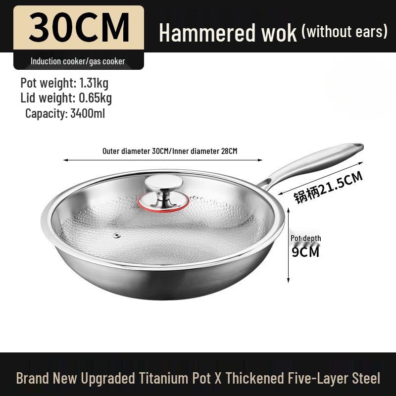 30cm Non-stick Flat-Bottom Wok
