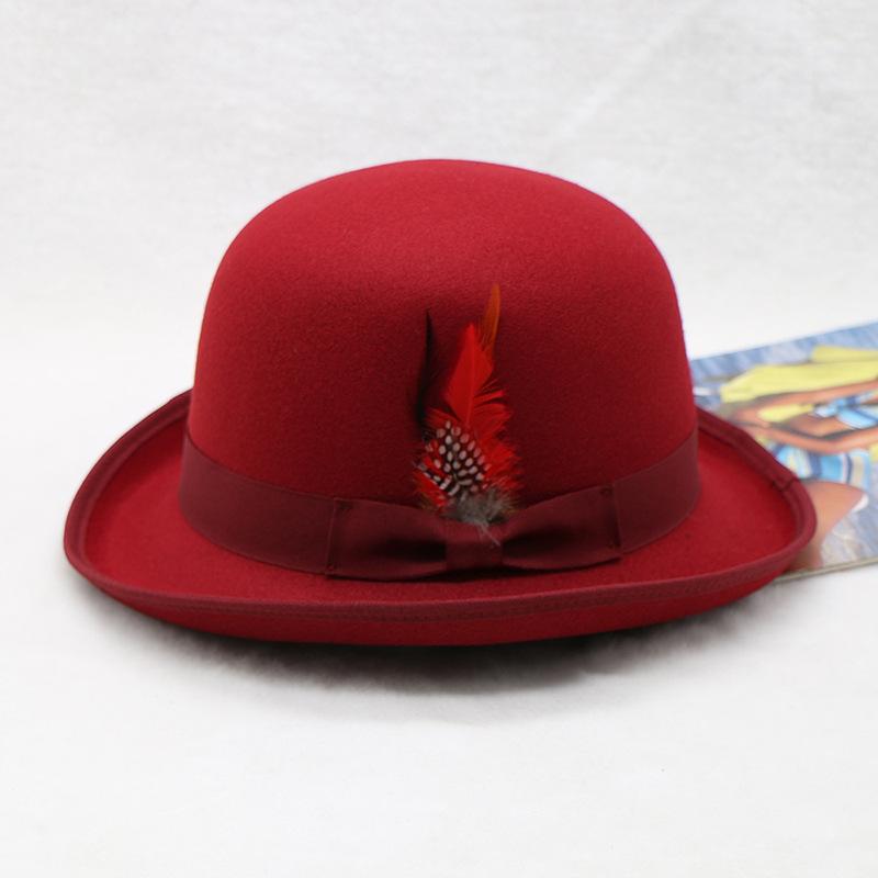 2025 New High Quality Man Fedora Unisex Gentleman Round Top Cap Cosplay Derby Bowler Hat British Shape Hat Autumn Magic Hat