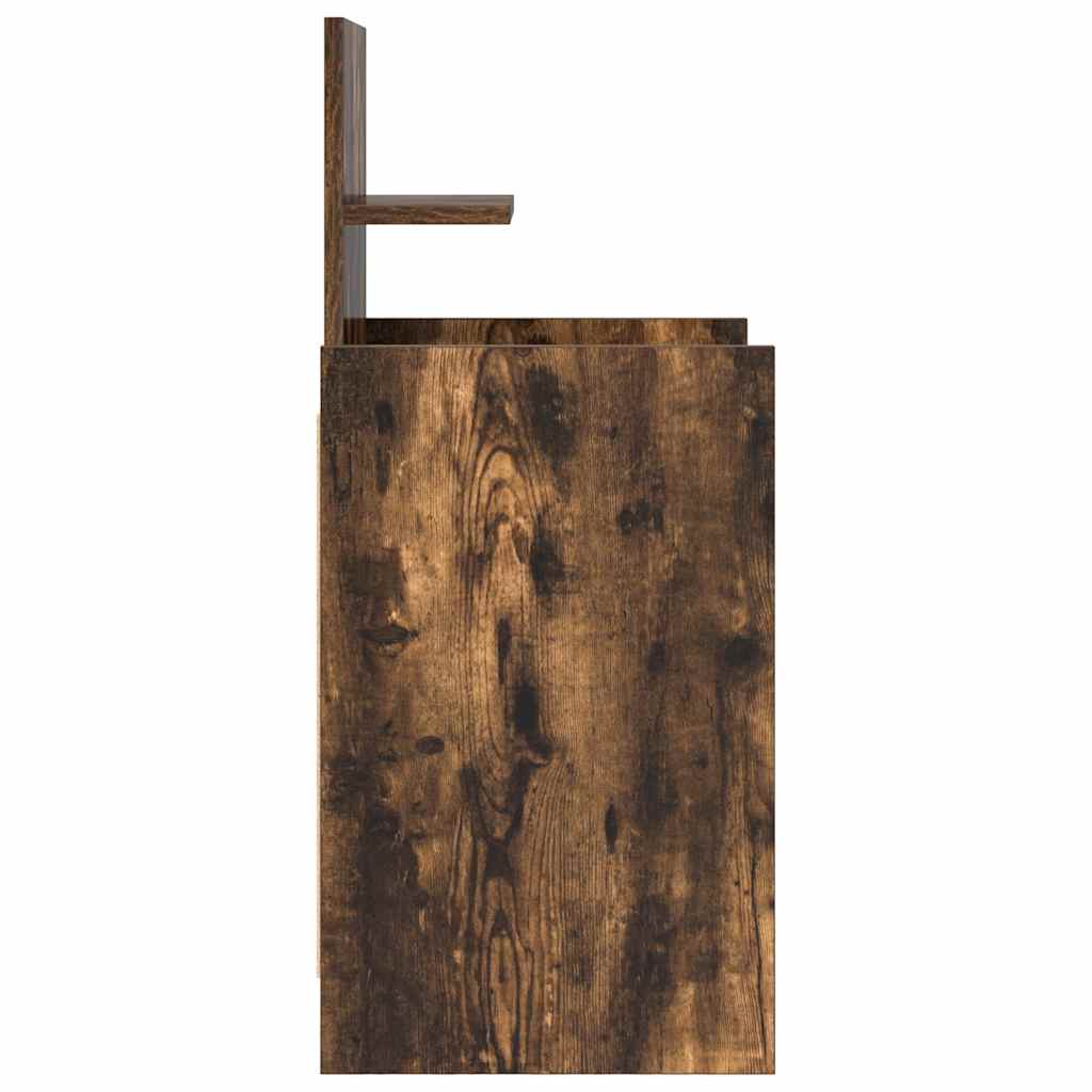 Nightstand with 2 Drawers Smoked Oak Finish 38 x 34 x 80 cm