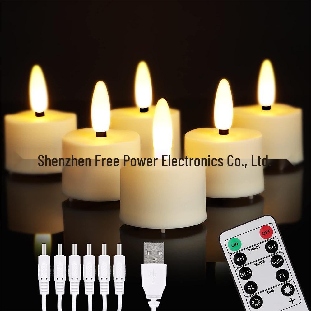 Rechargeable LED Candle Lamp with Remote Control Timer for Halloween Decoration