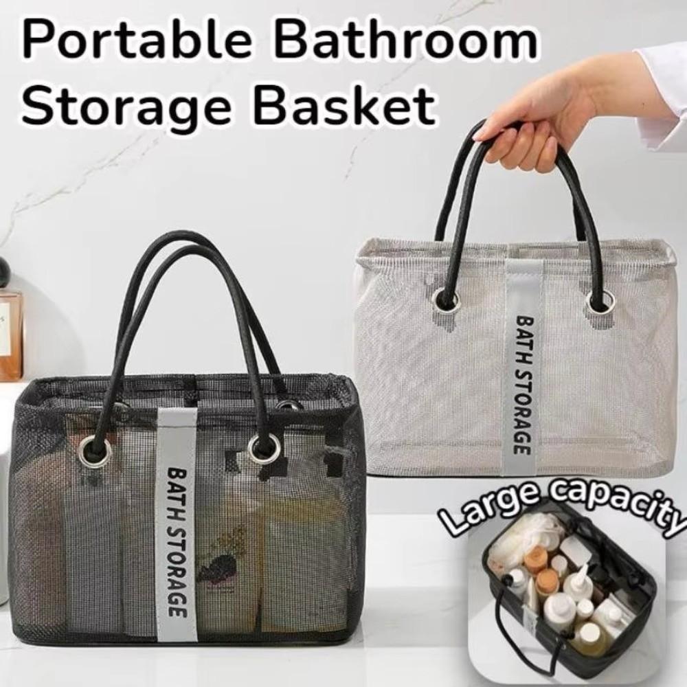 with Handle Shower Makeup Pouch Large Capacity Mesh Toiletry Bag for Bathroom Toiletries Organizer
