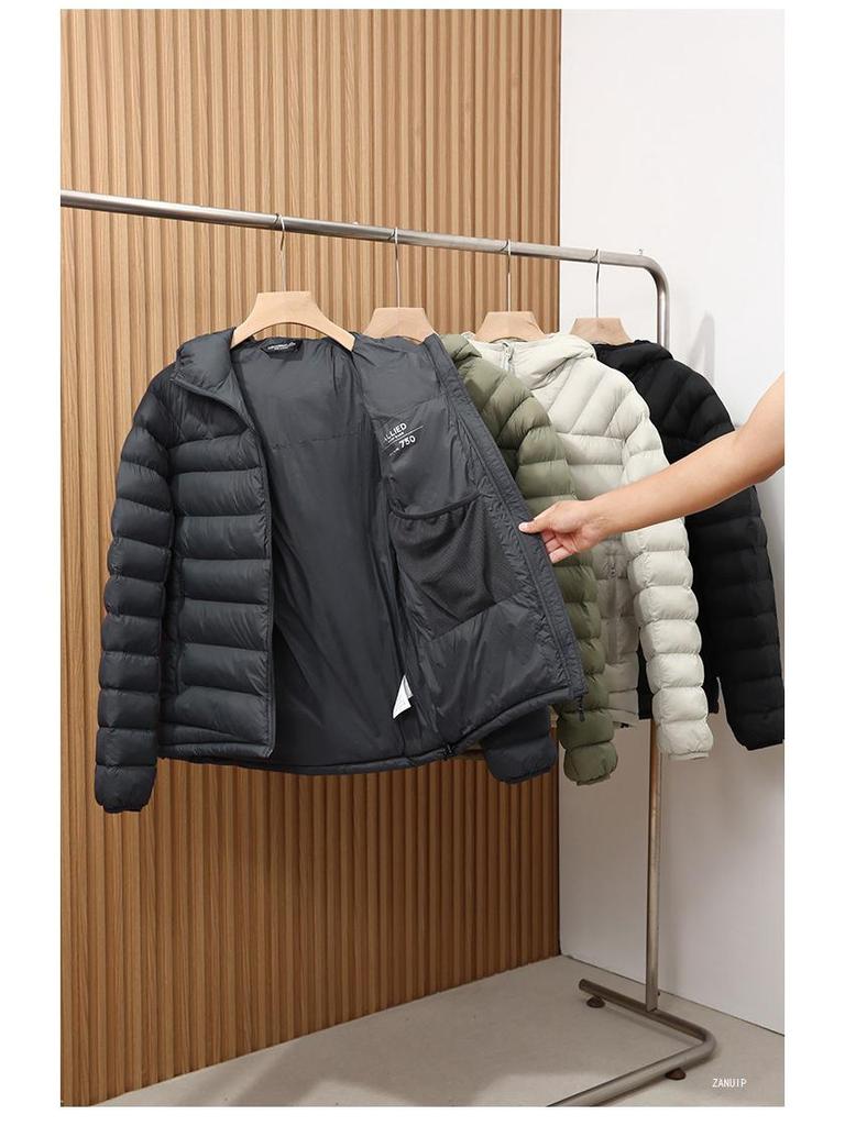 2025 Autumn/Winter Gold Label Men's Lightweight Tech P Hooded Jacket - Windproof, Water-Repellent, Warm Cotton