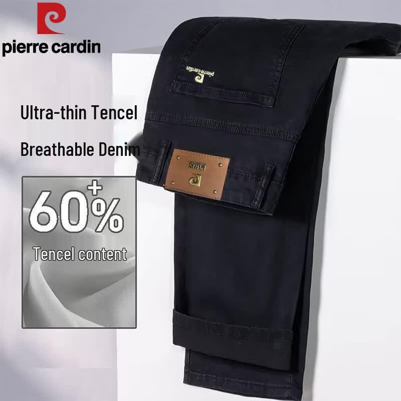 Pierre Cardin Men s Loose Fit Lyocell Blend Ultra-Thin Summer Jeans 36